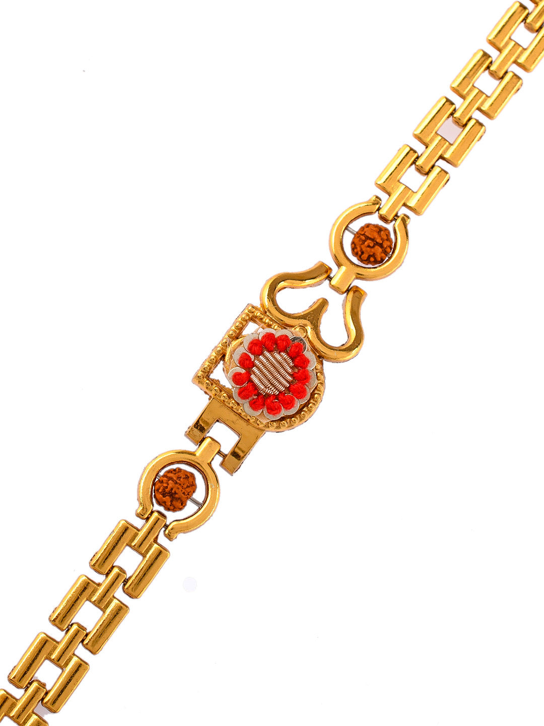 Beads woven Golden Premium Bracelet - Only Rakhi (PRS2329)