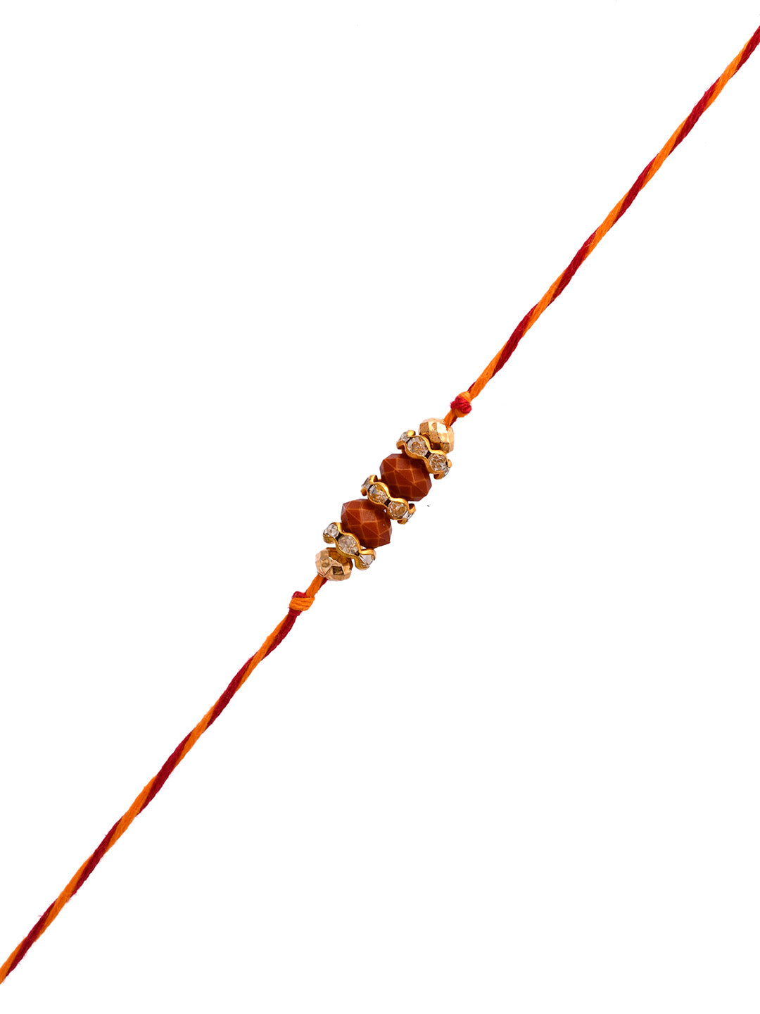 Rudraksha & Beads Woven Traditional Moli Rakhi - Only Rakhi (PRS2331)