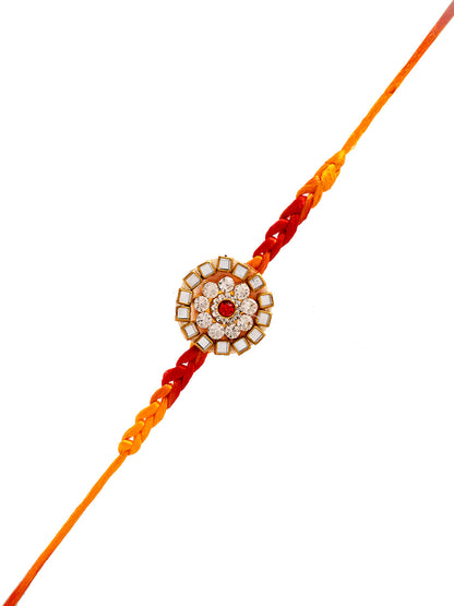 Multi-Embellished Flower Patterned Ombre Rakhi - Only Rakhi (PRS2362)