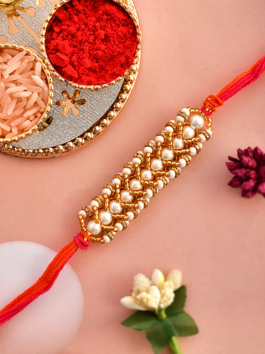 Woven Pearls & Beads Magical Bhaiya Rakhi - Only Rakhi (PRS2371)