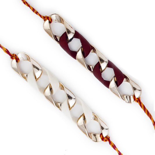 Aapno Rajasthan Set of 2 Twisted Chain Style Rakhi - Default Title (PST17203)