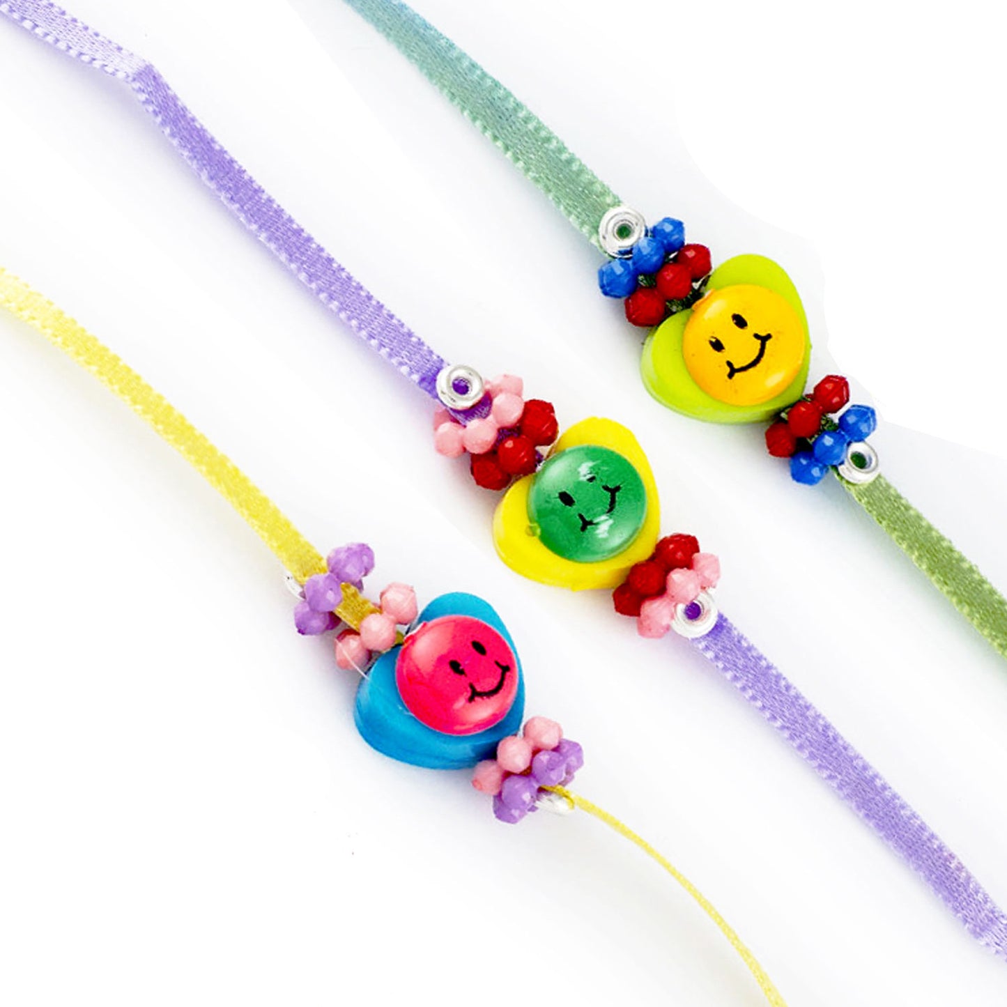 Aapno Rajasthan Set of 3 Multicolor Smiley Rakhis - Default Title (PST17323)