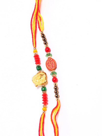 Set of Two Rakhi Handcrafted with Om and Lord Ganesh - Default Title (PST21215)