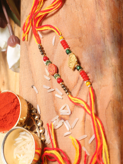 Set of Two Rakhi Handcrafted with Om and Lord Ganesh - Default Title (PST21215)