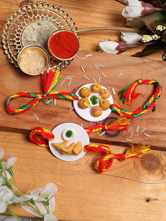 Set of 2 Tasty Samosa and Laddu Kid's Special Rakhi - Default Title (PST21221)