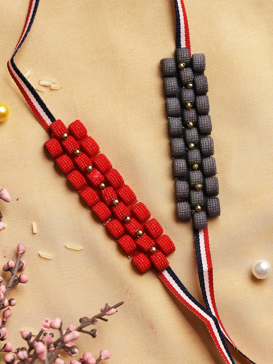 Geometric Beaded Rakhi Pack of Two - Only Rakhi (PST22601_2)