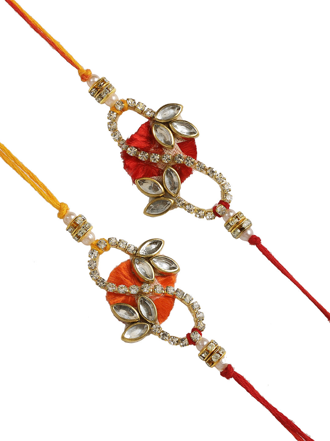 Infinity Diamond and Kundan Work Rakhi Set of Two - Only Rakhi (PST22605_2)