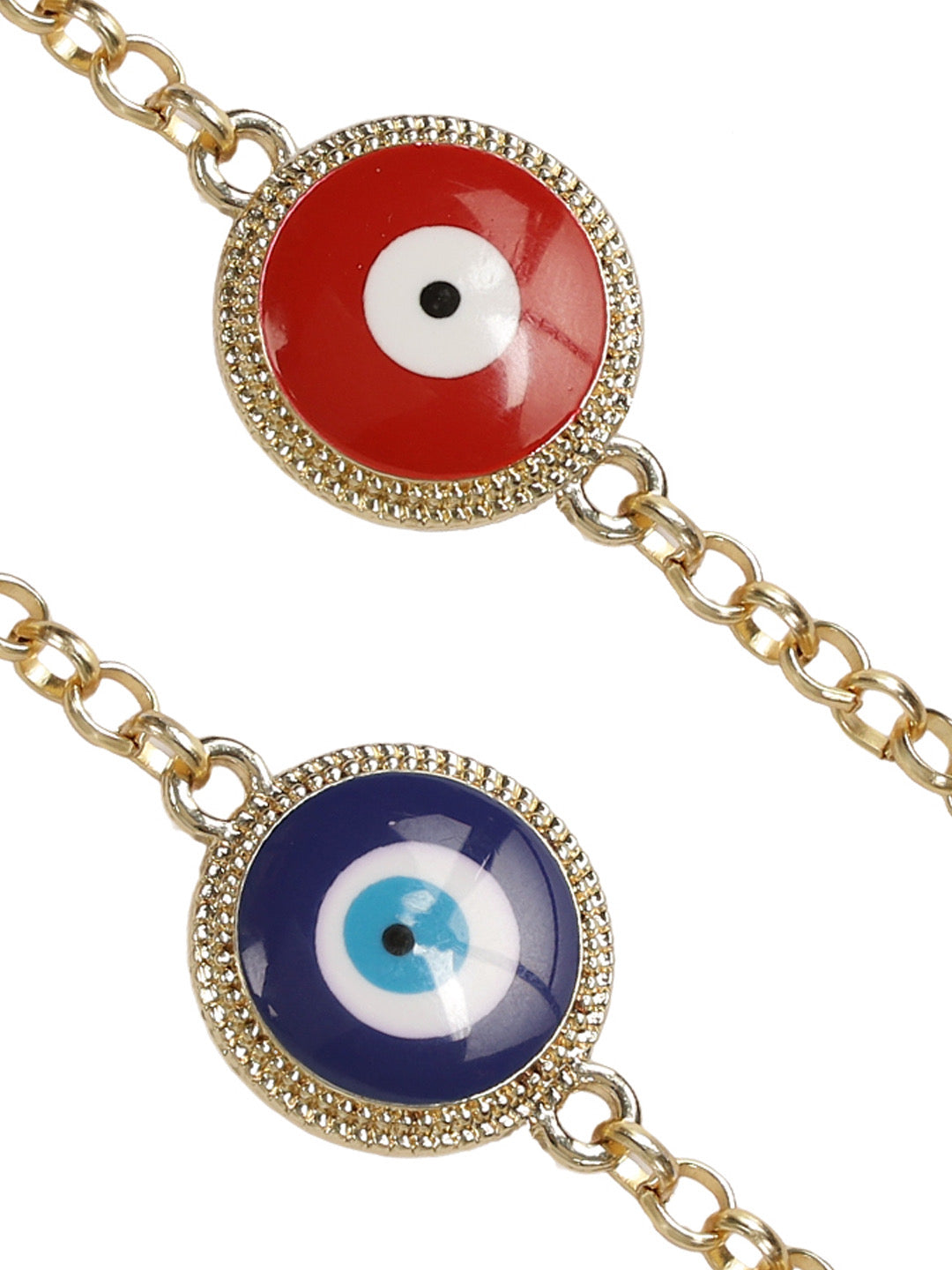 Large Evil Eye Rakhi Bracelet Set of Two - Only Rakhi (PST22606_2)