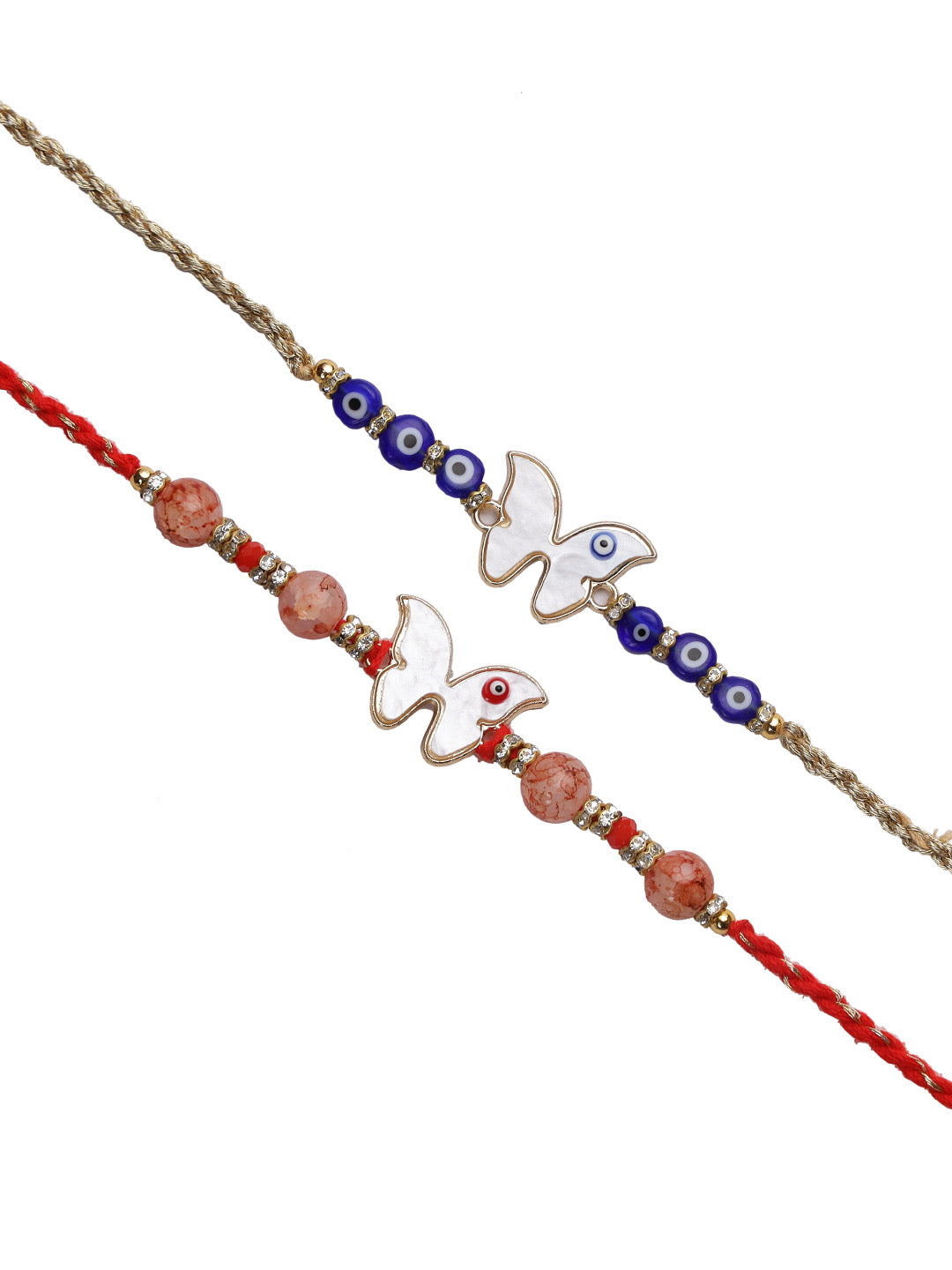 Butterfly Evil Eye Rakhi Set of Two - Only Rakhi (PST22623_2)