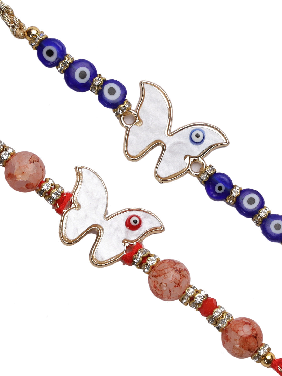 Butterfly Evil Eye Rakhi Set of Two - Only Rakhi (PST22623_2)