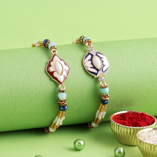 Meena Work Bhaiya Rakhi Set of 2 - Only Rakhi (PST22629_2)