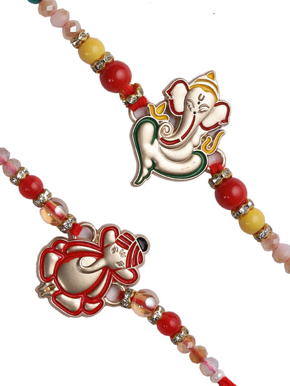 Colorful Ganesh Rakhi Set of Two - Only Rakhi (PST22640_2)