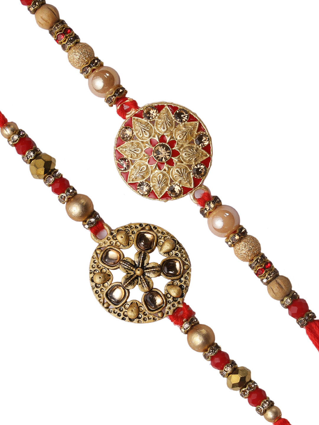 Rustic Floral Rakhi Set of Two - Only Rakhi (PST22648_2)