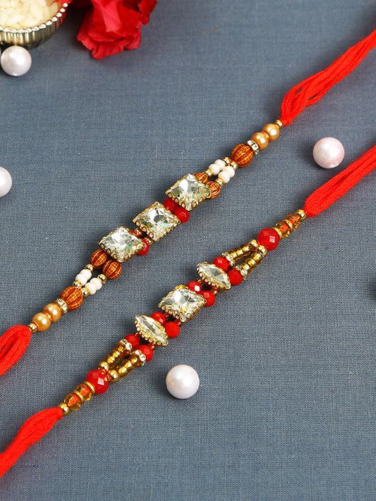 Square Diamond Rakhi Set of Two - Only Rakhi (PST22659_2)