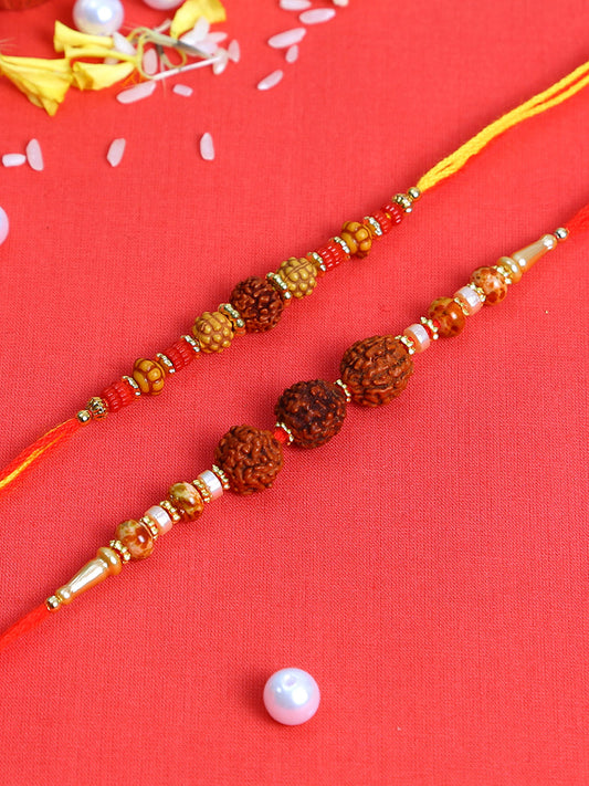 Traditonal Rudaraksh Rakhi Set of Two - Only Rakhi (PST22666_2)