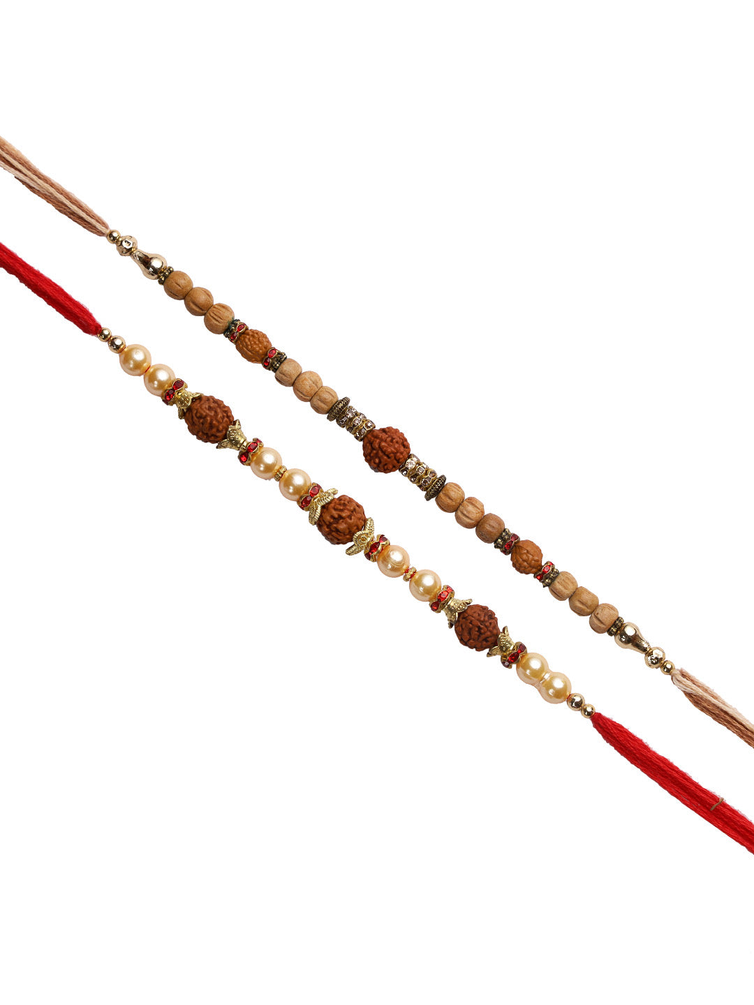 Wooden and Rudaraksh Beads Rakhi Set of Two - Only Rakhi (PST22669_2)