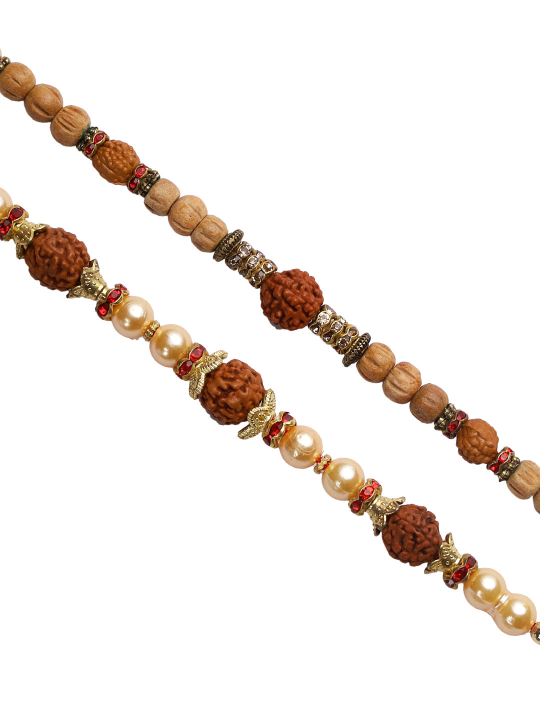 Wooden and Rudaraksh Beads Rakhi Set of Two - Only Rakhi (PST22669_2)