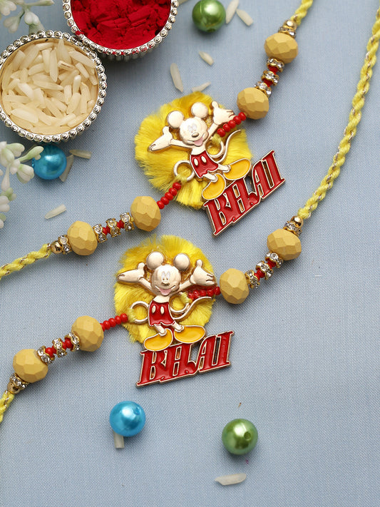 Mickey Mouse Bhai Rakhi Set of Two - Only Rakhi (PST22673_2)
