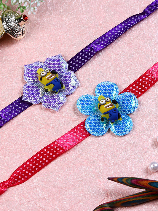 Minion in Flower Rakhi Set of Two - Only Rakhi (PST22685_2)