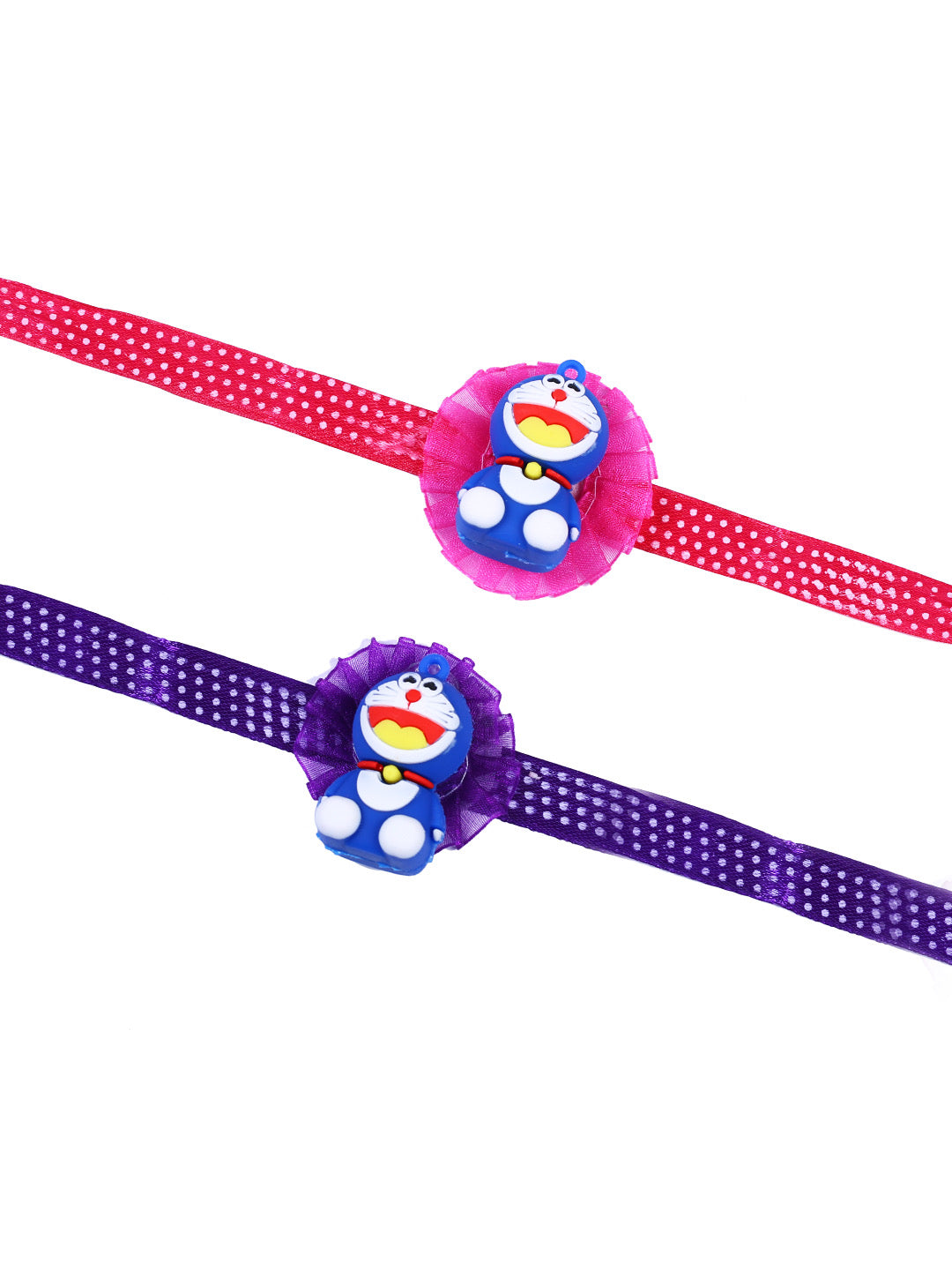 Doraemon in Flower Rakhi Set of Two - Only Rakhi (PST22686_2)