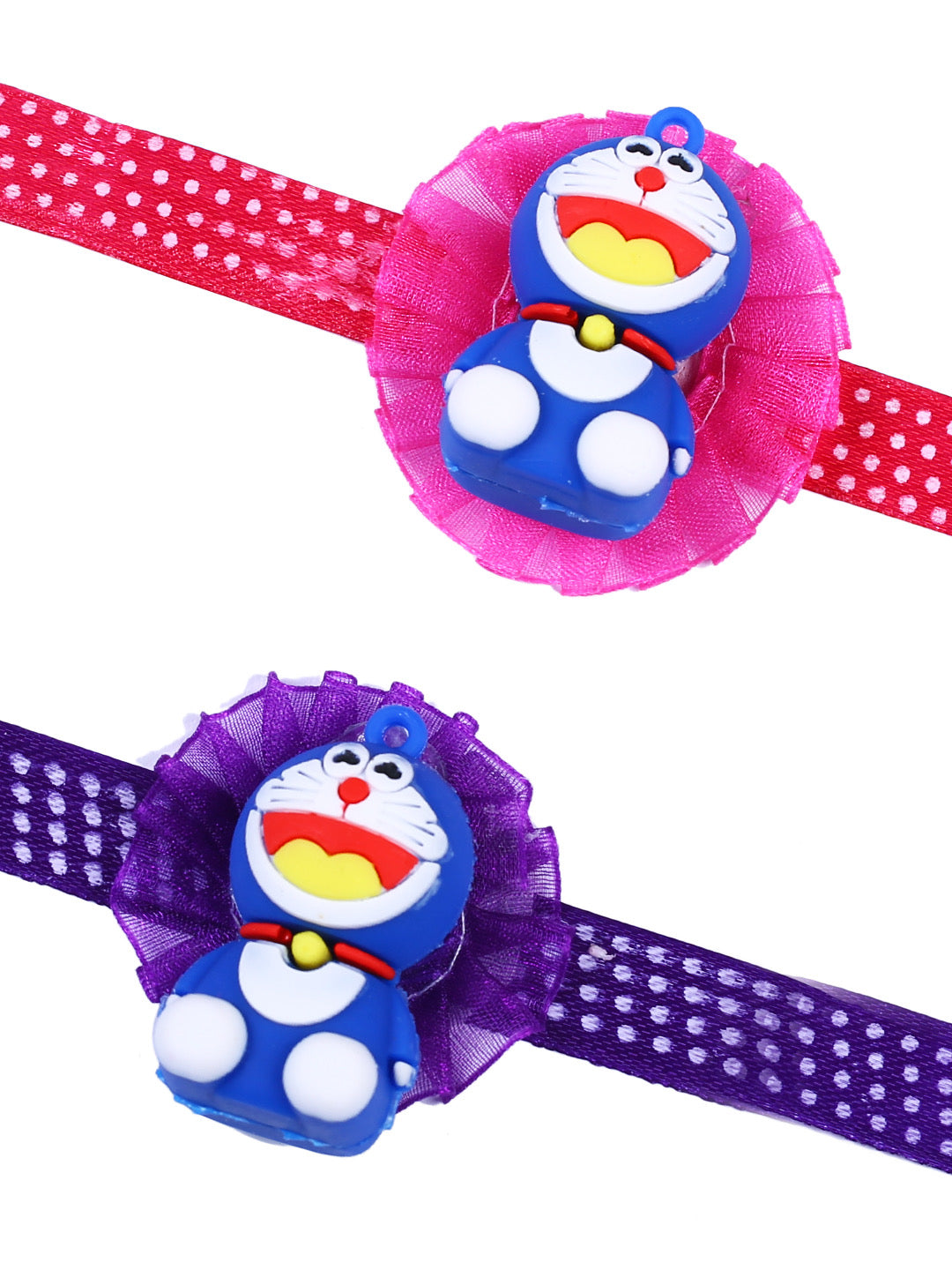 Doraemon in Flower Rakhi Set of Two - Only Rakhi (PST22686_2)