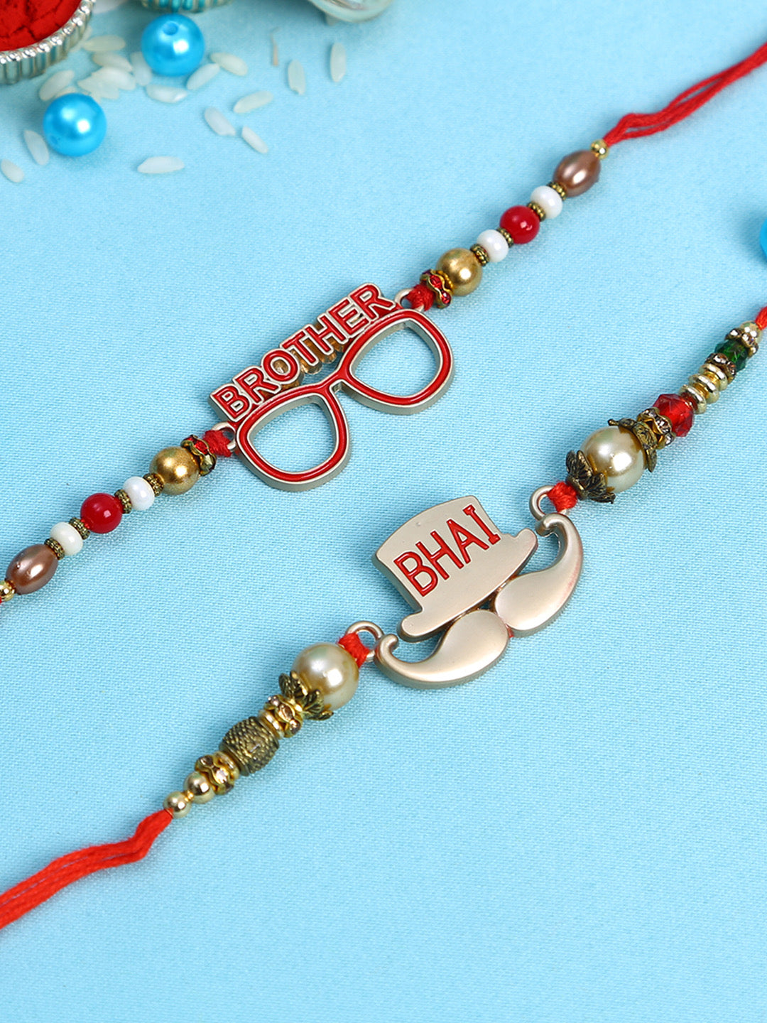 Quirky Stylish Rakhi Set of Two - Only Rakhi (PST22692_2)
