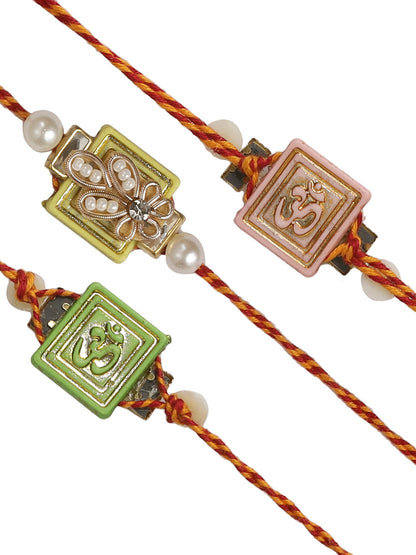 Beaded Zardosi Work Rakhi Set of Three - Only Rakhi (PST22702_3)