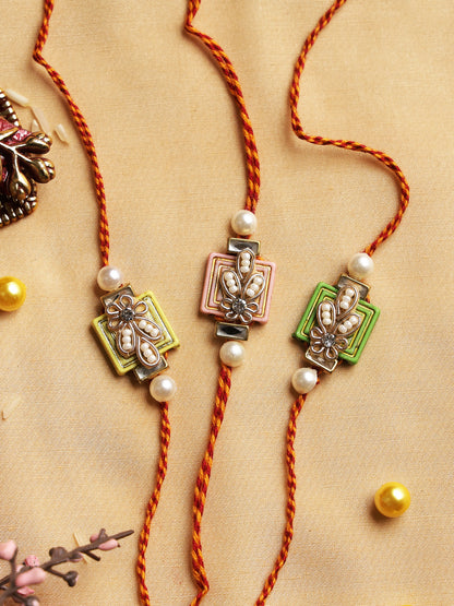 Beaded Zardosi Work Rakhi Set of Three - Only Rakhi (PST22702_3)