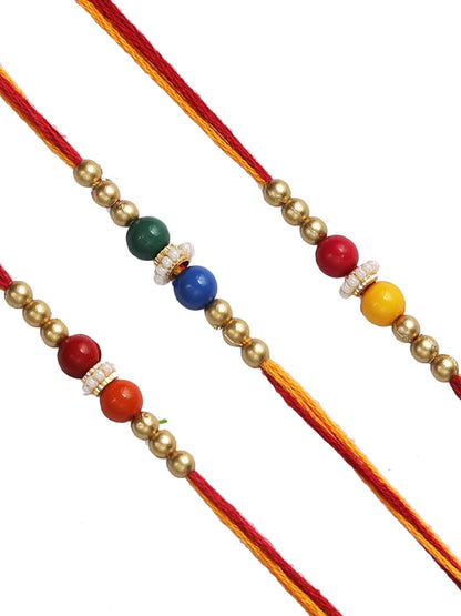 Subtly Beautiful Beaded Rakhi Set of three - Only Rakhi (PST22713_3)