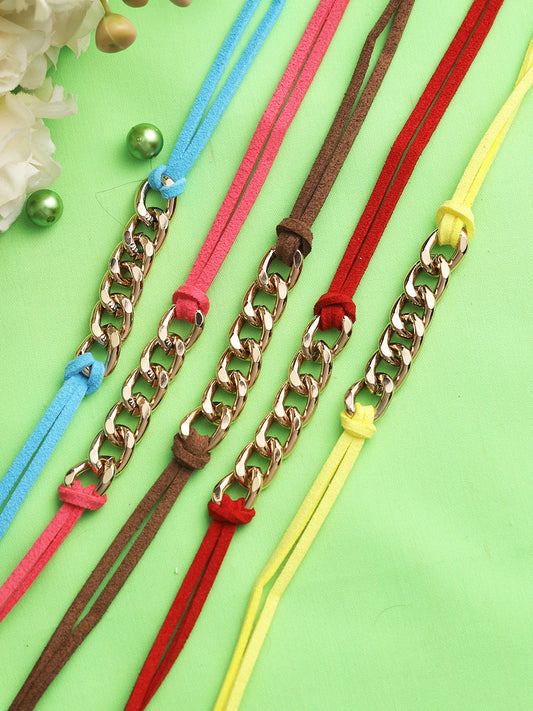 Trendy and Cool Bracelet Rakhi Set of Five - Only Rakhi (PST22806_5)