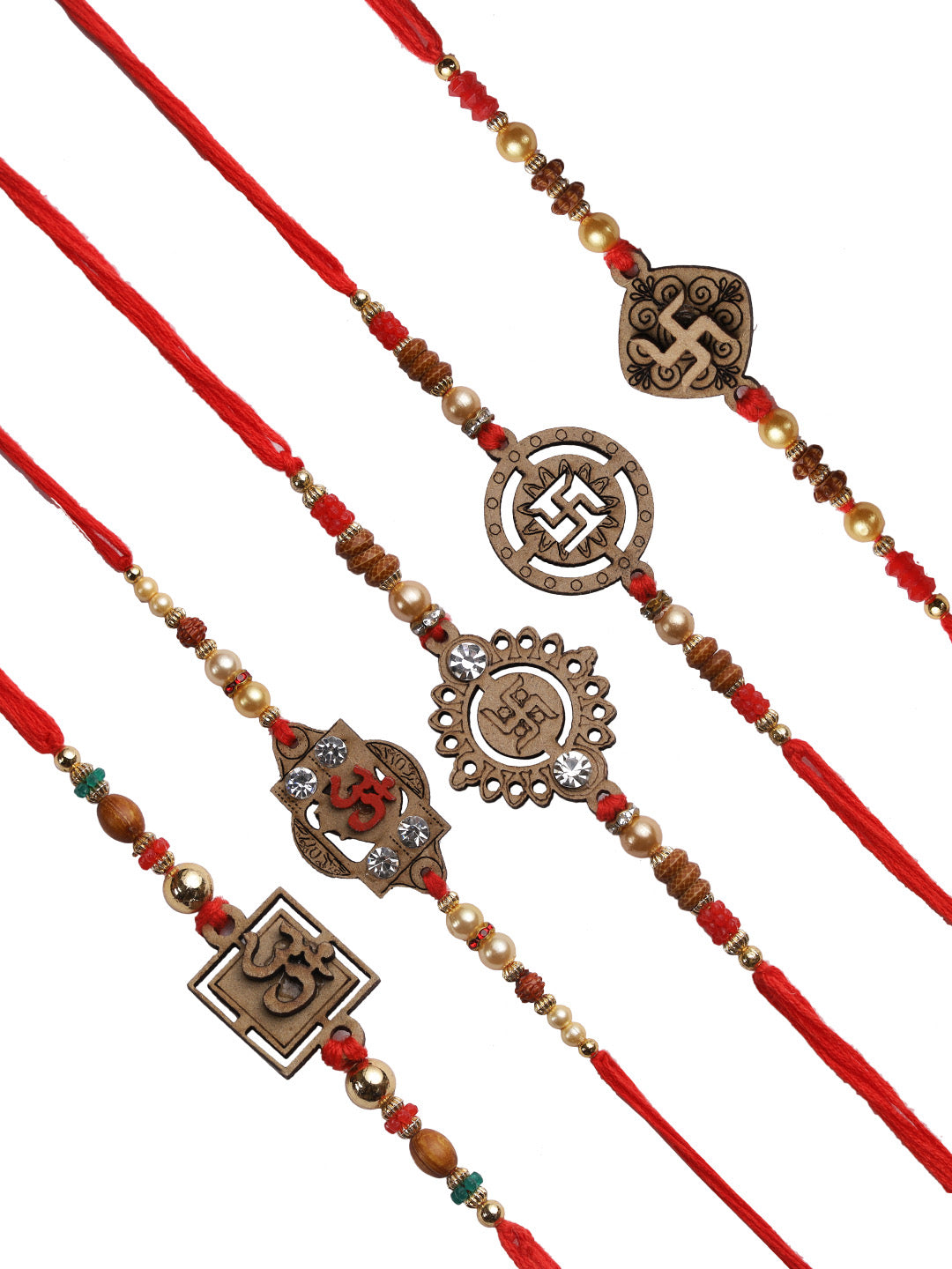 All Divine Motifs Rakhi Set of Five - Only Rakhi (PST22813_5)