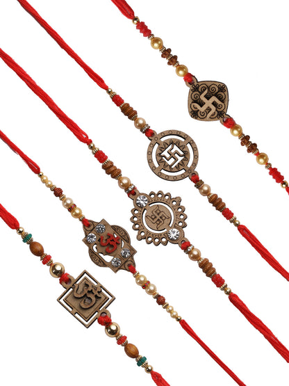 All Divine Motifs Rakhi Set of Five - Only Rakhi (PST22813_5)