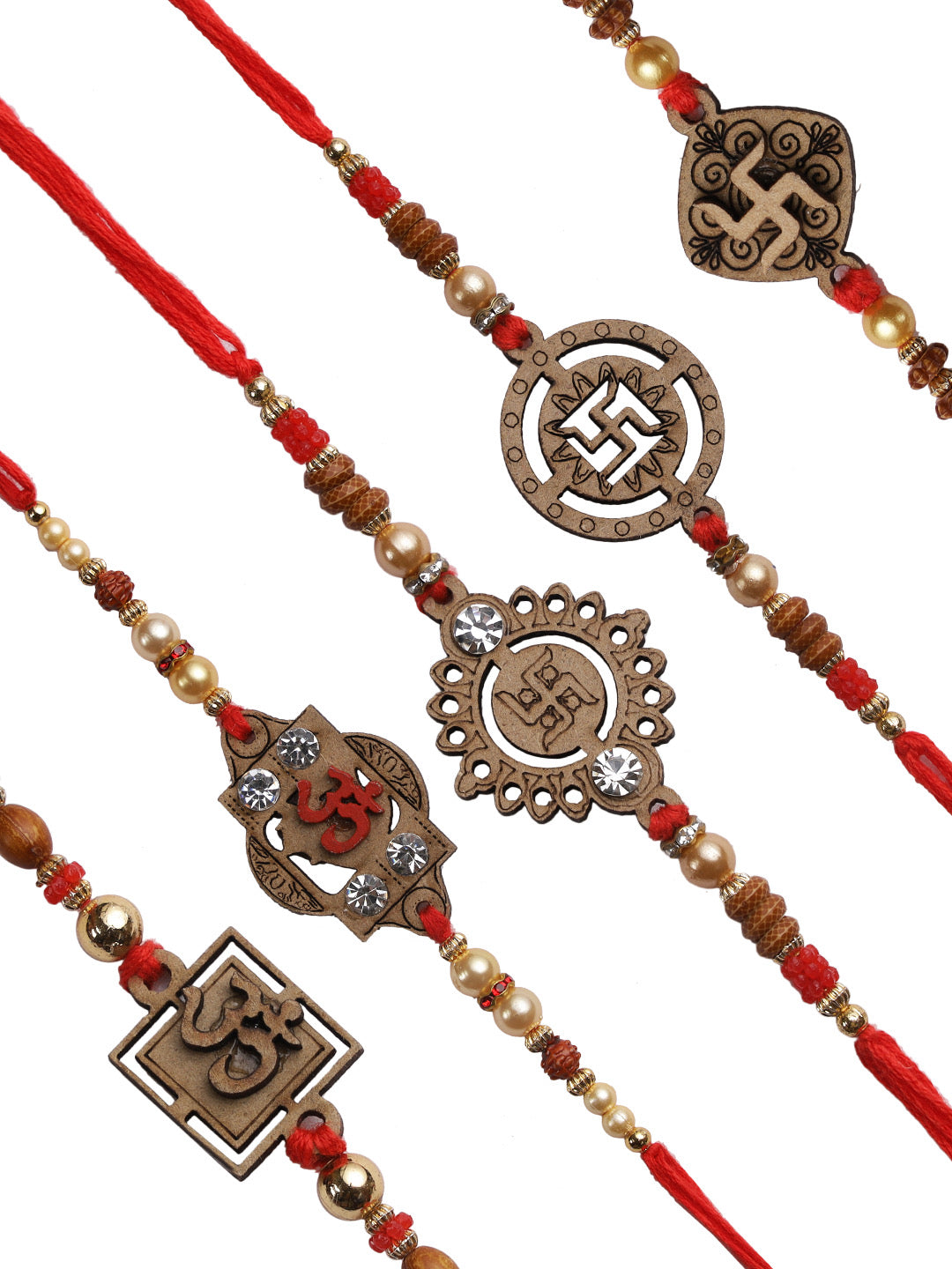 All Divine Motifs Rakhi Set of Five - Only Rakhi (PST22813_5)