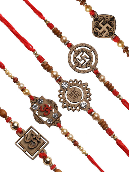 All Divine Motifs Rakhi Set of Five - Only Rakhi (PST22813_5)