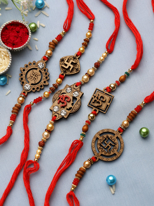 All Divine Motifs Rakhi Set of Five - Only Rakhi (PST22813_5)