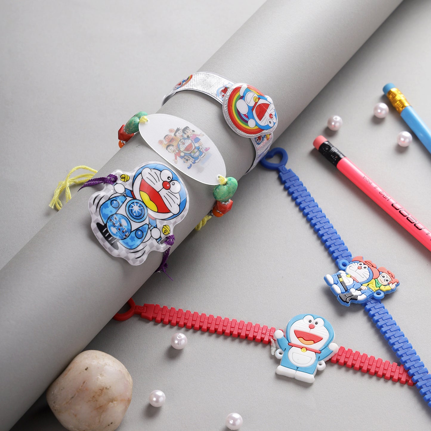 Set of 5 Doraemon Kids Rakhi - Default Title (PST22825_5)