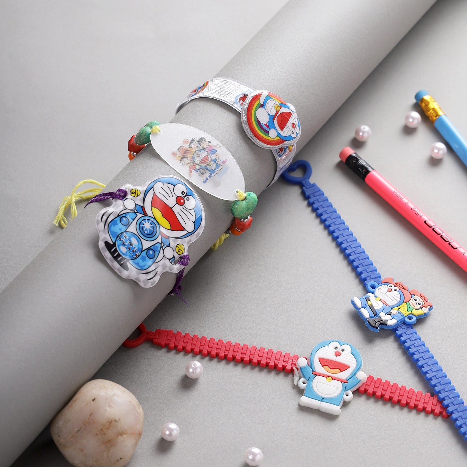 Set of 5 Doraemon Kids Rakhi - Default Title (PST22825_5)