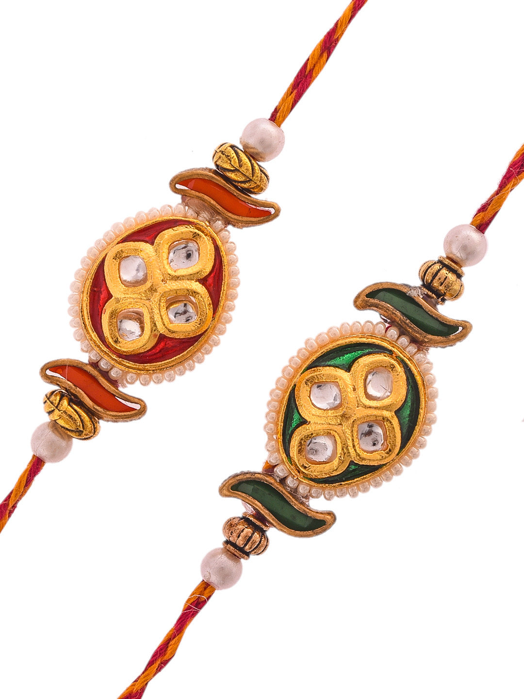 Pearl and Kundan Embellished Couture Rakhi Set of Two - Only Rakhi (PST2304_2)