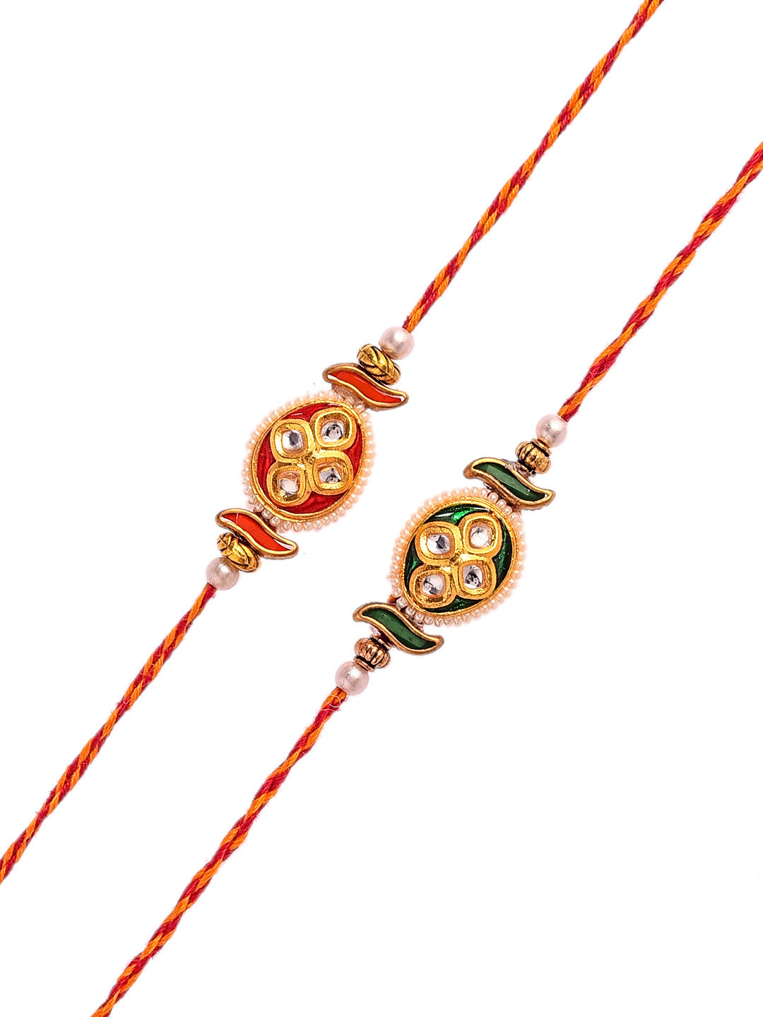 Pearl and Kundan Embellished Couture Rakhi Set of Two - Only Rakhi (PST2304_2)