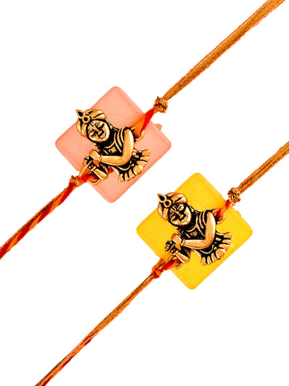 Set of 2 Enraved Kanhaiya Resin Based Divine Rakhi - Only Rakhi (PST2314_2)