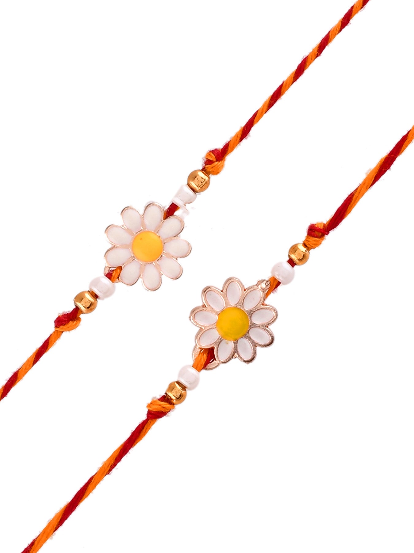 Set of 2 Flower Shape Rakhi - Only Rakhi (PST2317_2)