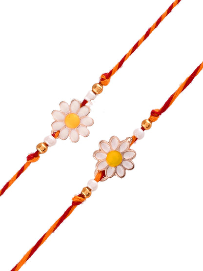 Set of 2 Flower Shape Rakhi - Only Rakhi (PST2317_2)