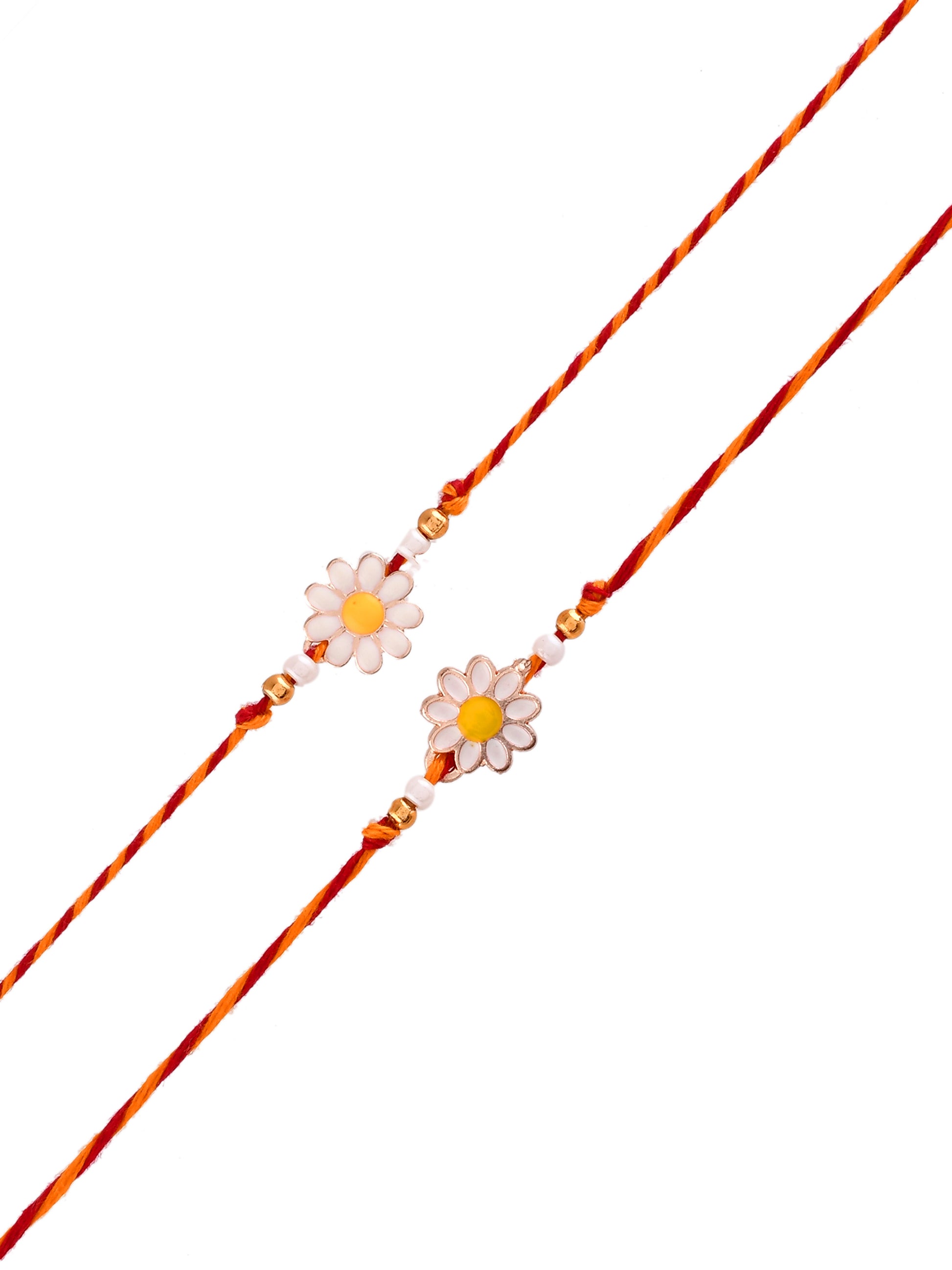Set of 2 Flower Shape Rakhi - Only Rakhi (PST2317_2)