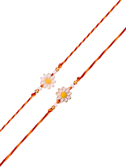 Set of 2 Flower Shape Rakhi - Only Rakhi (PST2317_2)