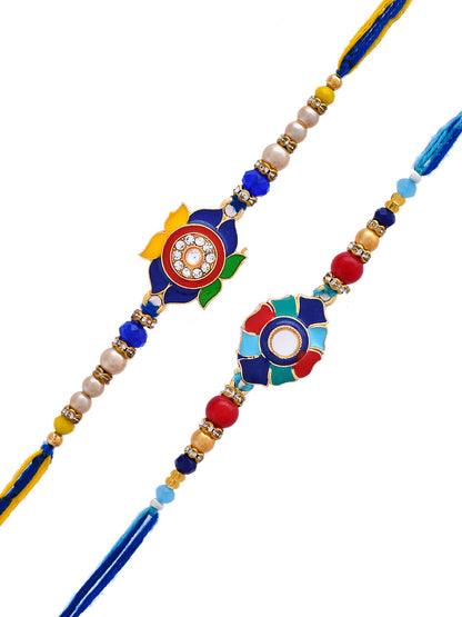 Set Of 2 Colorful Ceramic Enamled Beaded Rakhi - Only Rakhi (PST2344_2)