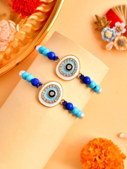Ceramic Embellished & Enamled Evil Eye Celestial Rakhi  - Only Rakhi (PST2351_2)