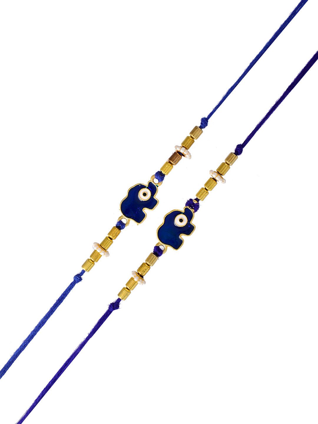Ceramic Evil Eye Painted Elephant Rakhi  - Only Rakhi (PST2352_2)