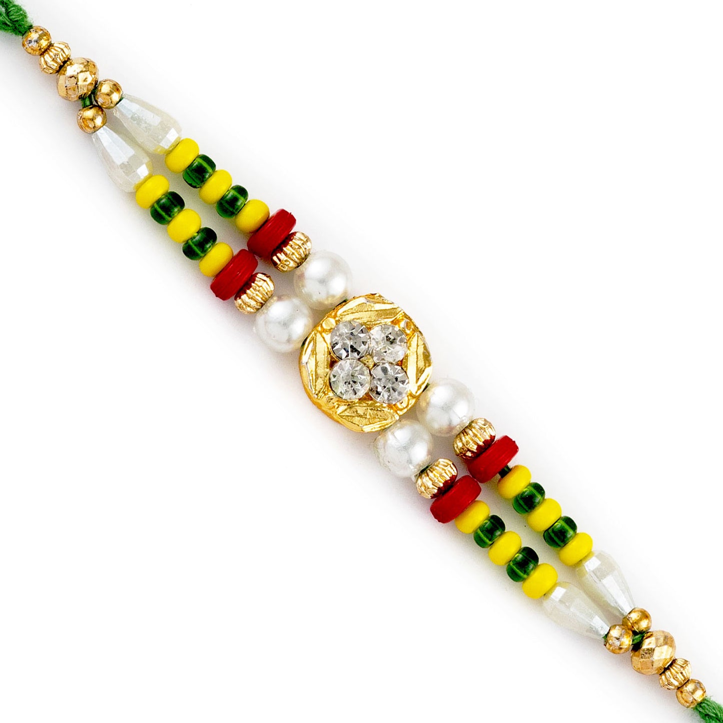 Aapno Rajasthan Dual String Multicolor Beads Fancy Rakhi - Default Title (RB17652)