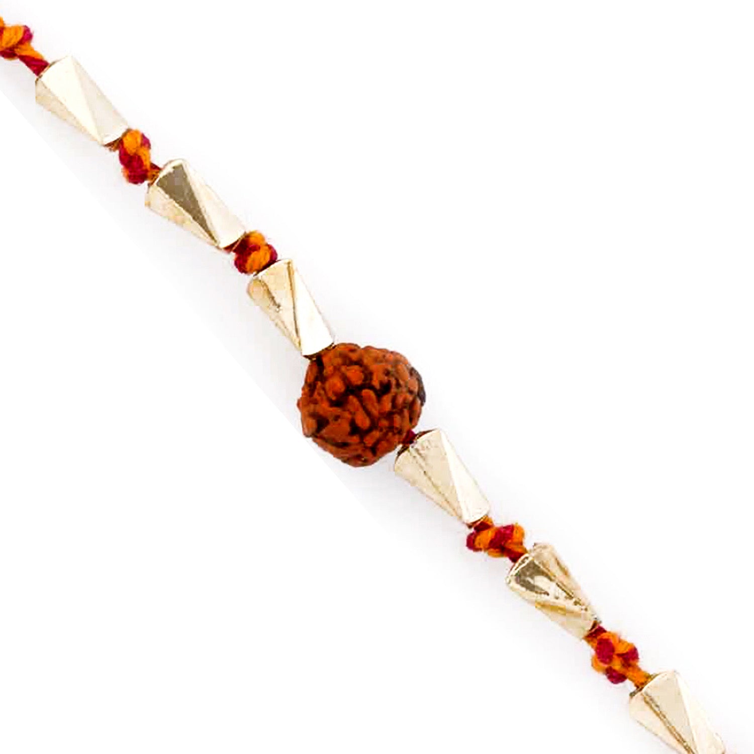 Aapno Rajasthan Golden Twisted Beads Rudraksh Rakhi - Default Title (RD17406)