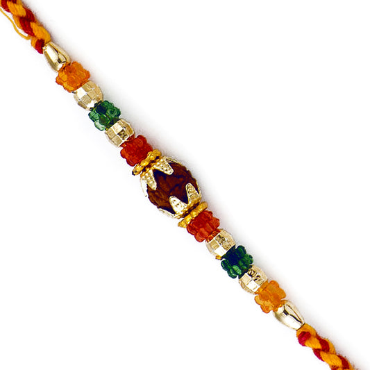 Aapno Rajasthan Multicolor Crystal Beads Rudraksh Rakhi - Default Title (RD17414)